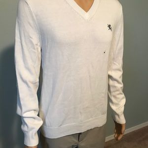Express V-Neck White Sweater Size M